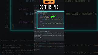 Day 12 🔥 Check 3 Digit Number in C #cprogramming Update