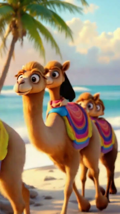 Camel Walking Around The Sea🐪🐫#animation#cartoon#3dvideo#camel#viralclips#youtubeshorts#asmr#diy#fun