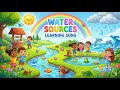 Water Sources Song for Kids 🌊💧 – Learn Rivers, Lakes, Oceans & Rain | 3D Animation