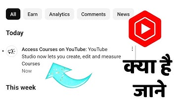 Access Courses on YouTube: Youtube studio now lets you create, edit and measure | notification