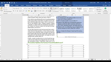 SAM Word 2016 Module 4 - Insert a Table