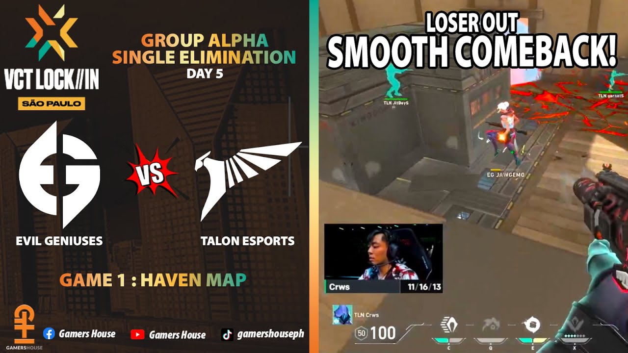 EVIL GENIUSES vs TALON ESPORTS - GAME 1 HIGHLIGHTS | VCT 2023 - HAVEN ...