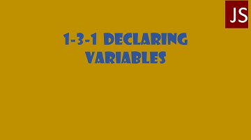1-3-1  Declaring Variables