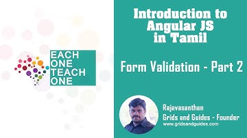 Form Validation Part 2 - Introduction to Angular in Tamil - E1T1