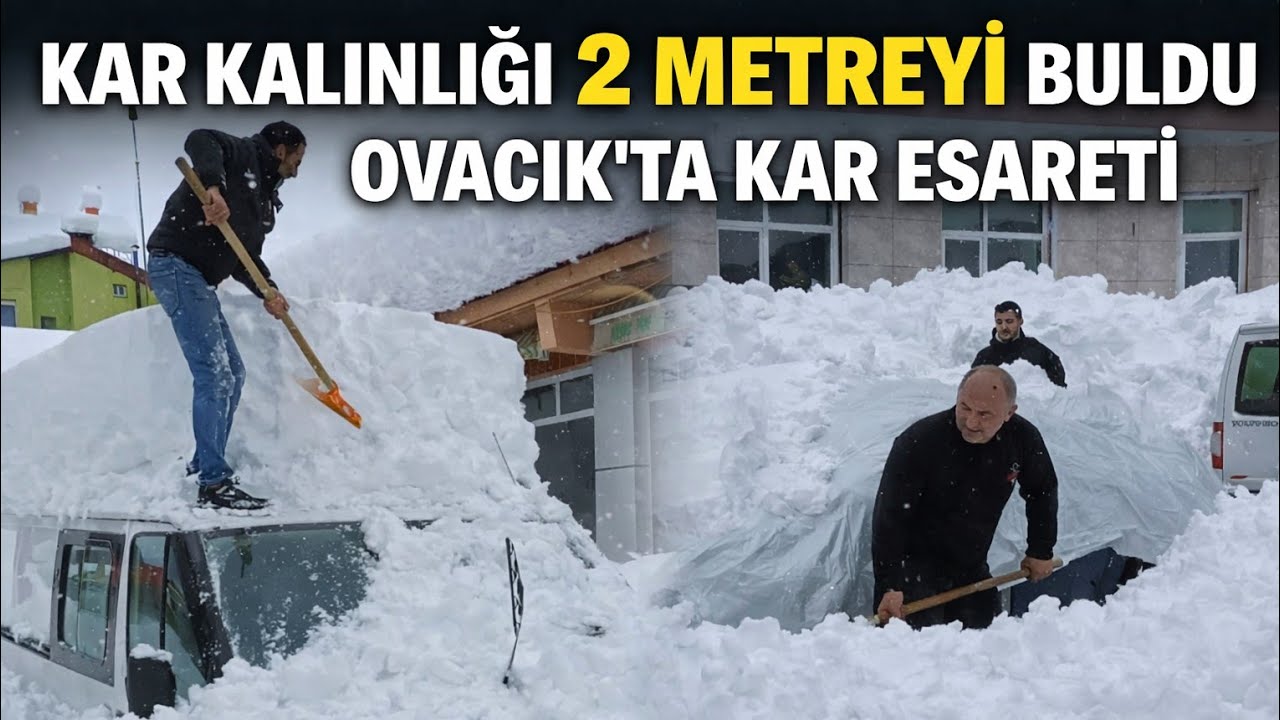 Ovacık'ta Kar 2 metreyi buldu, hayat felç oldu