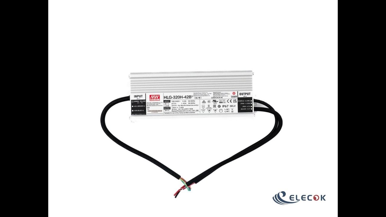 Mean Well HLG-320H-42B Supply 320W 42V- Dimmable