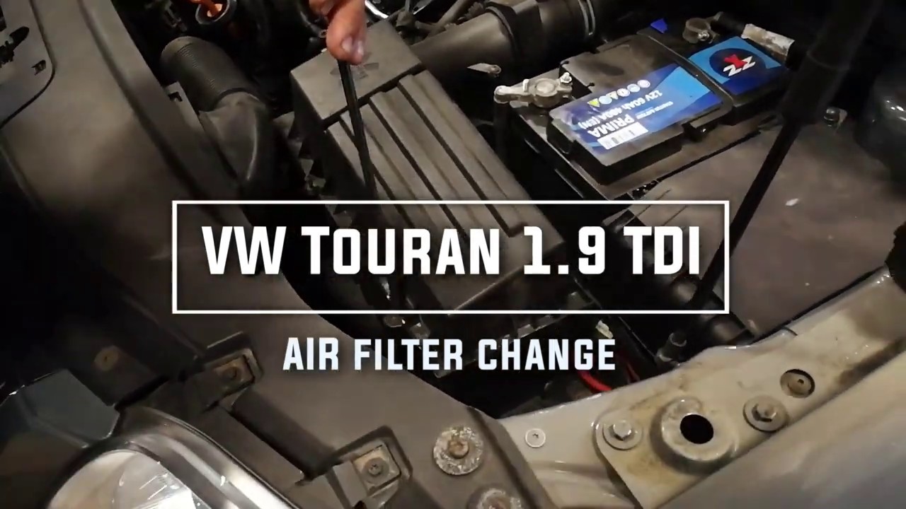 VW TOURAN 1.9 TDI 101 PS Air Filter Change YouTube