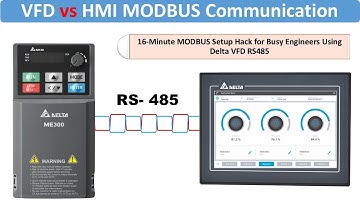 vfd and hmi modbus communication | delta vfd rs485 communication | hmi vfd communication |