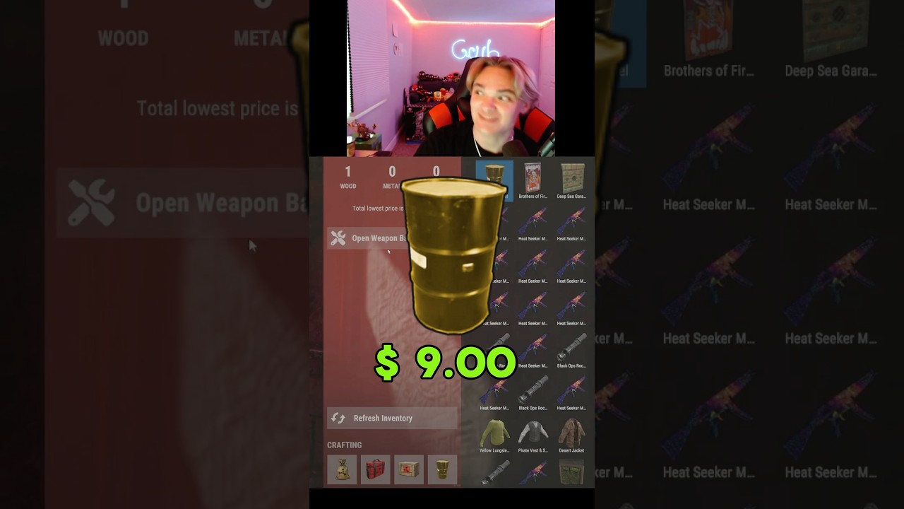 Unboxing a rust weapon barrel 