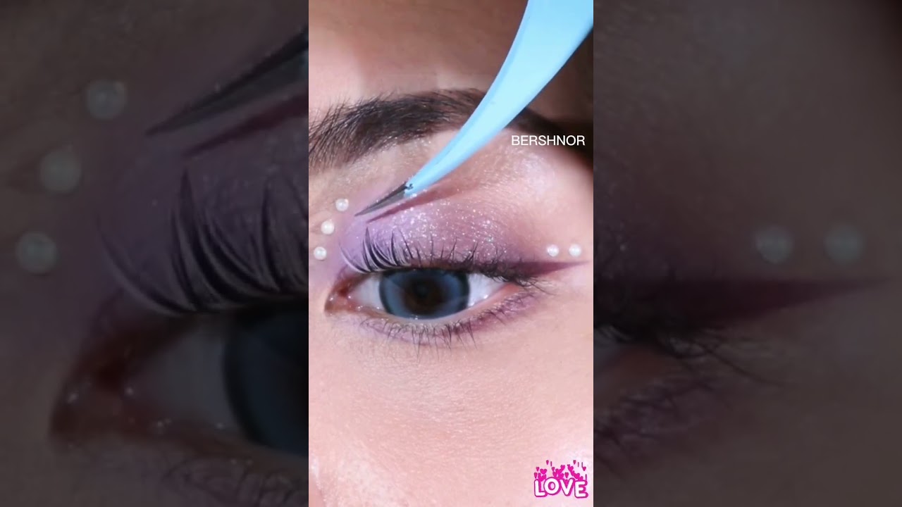 New concept eyelashes, purple & pearl eyemakeup 
