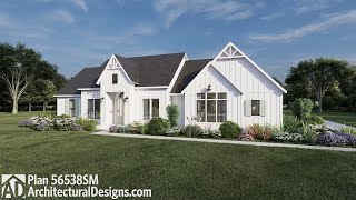 4-Bed Modern Farmhouse Walkthrough Tour! House Plan 56538SM - Architectural Designs