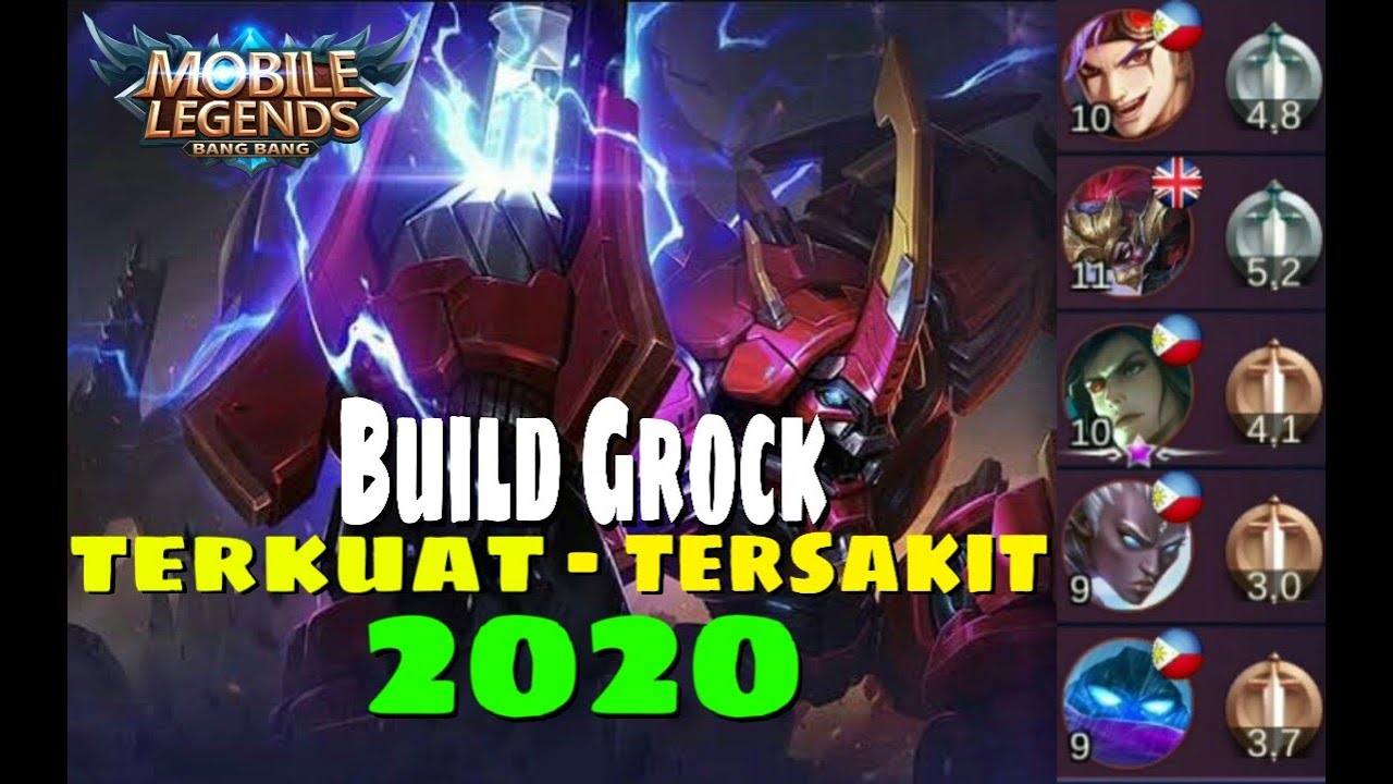 Top 1 Global Grock! Build Grock Terkuat dan Tersakit 2020 Terbaru| Grock Top Global - MLBB