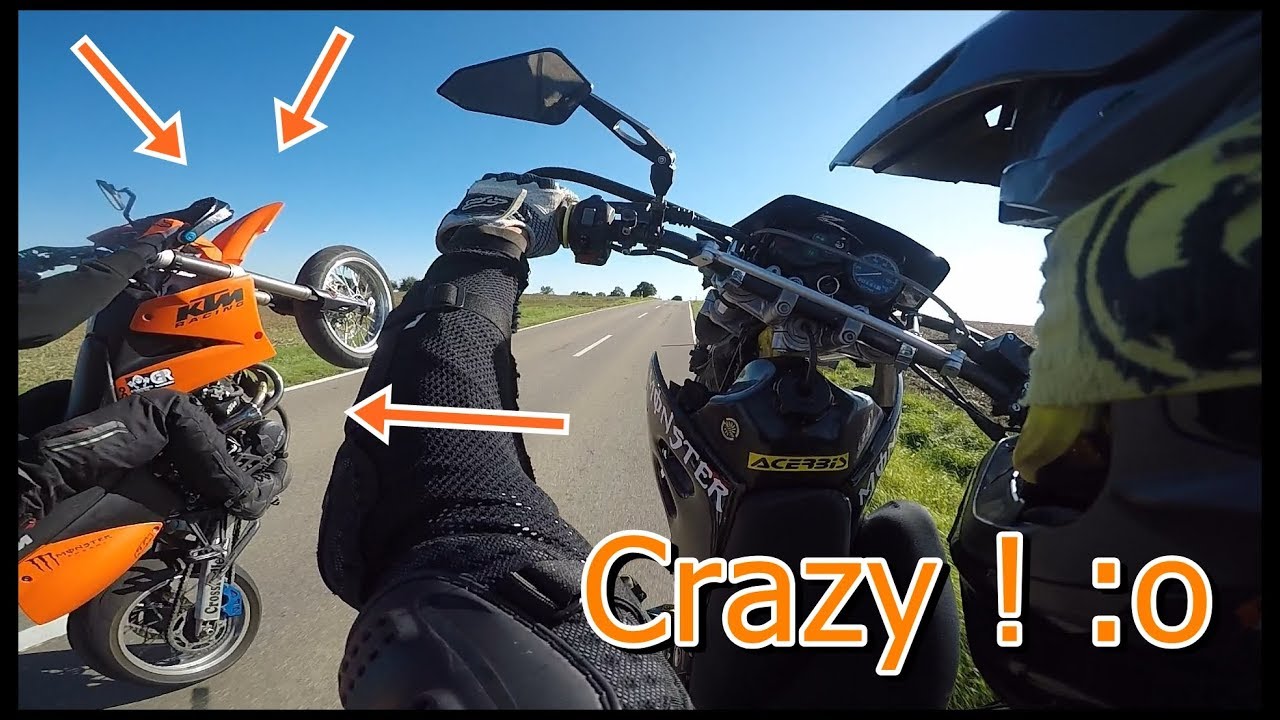 Crazy Guys on Supermotos Burnout Wheelies Fun CrossRadler YouTube