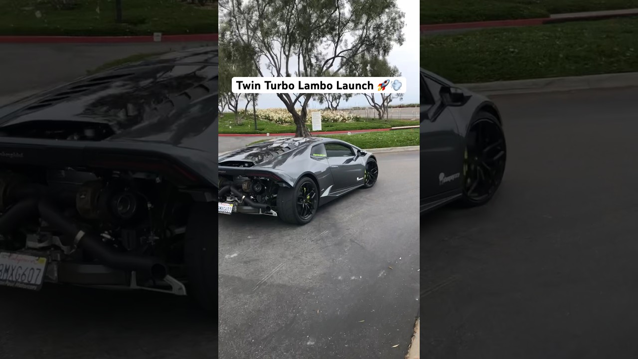 INSANE TWIN TURBO LAMBO LAUNCH…SOUND UP 😳💨 