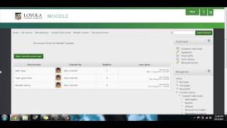 Loyola Moodle Tutorials- Discussion Forums