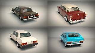 3D Model Low Poly Sedan Car Pack 01 at 3DExport.com