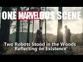 One Marvelous Scene: Two Robots Stood in the Woods Reflecting on Existence