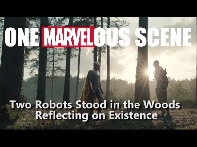 One Marvelous Scene: Two Robots Stood in the Woods Reflecting on Existence