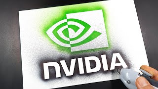 How to draw nvidia logo with a stencil | Logo art | Stencil art