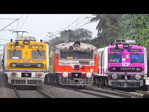 Beautiful Livery Colourful EMU Local Trains Arriving & Departing Balagarh Station | Eastern Railways