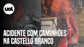 Acidente na Castello Branco: motorista morre após batida com incêndio