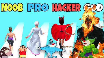 NOOB vs PRO vs HACKER vs GOD In Go to Heaven Game | Oggy Jack Shinchan Bob | Shiva Rudra Cartoon