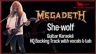 Megadeth - She Wolf (HQ Backing Track with vocals & tab | Guitar Karaoke)
