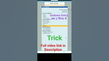 Tally Prime Godown Creation Trick | How to Create Godown in Tally Prime #excel #tallyhindi