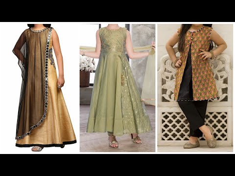 Very stylish casual wear dresses for small girls. New and trendy dress designing ideas.