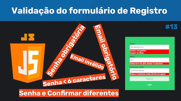 Validação do formulário de Registro com Javascript - #13