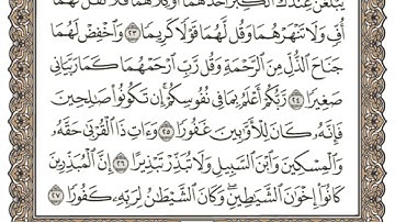 (15) القرآن الكريم الجزء الخامس عشر مكتوب الشيخ علي الحذيفي
