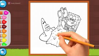 Drawing And Coloring For Kids! Digital Painting Spongebob SquarePants