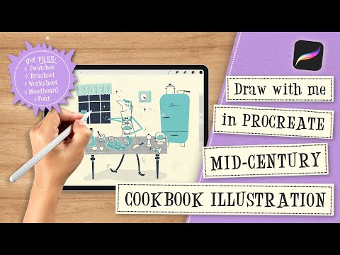 NEW CLASS on Skillshare: "Draw with me in Procreate: Mid-Century Cookbook Illustration"