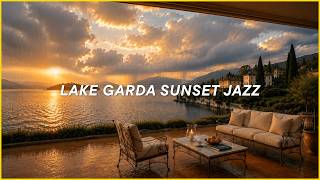 Lake Garda Sunset Jazz (4K) | Gentle Summer Rain Lakeside Ambience for Study, Relaxation and Sleep screenshot 4