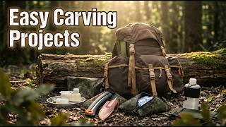 A Day in the Woods - New Bergen Setup, Lightweight Tarp, Hammock setup and Simple Carving Project