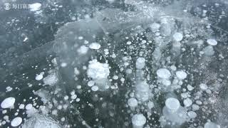 自然の造形　アイスバブル　北海道・糠平湖