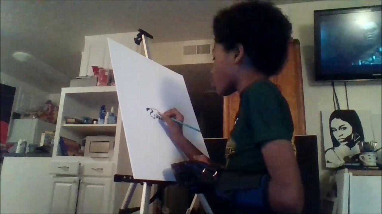 My 10yo Son Tyler Painting Ellen Degeneres Youtube