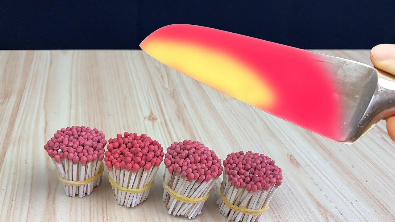 EXPERIMENT Glowing 1000 degree KNIFE vs Matches