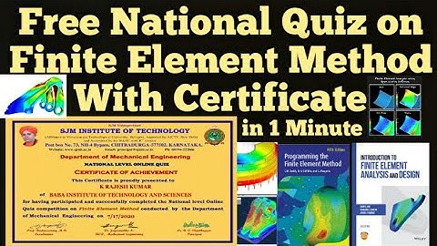 Free National Quiz on Finite Elements with Certificate in 1 Minute|Mechanical engineering|free quiz