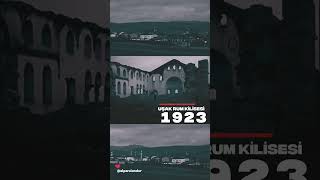 1923Ten Nadir Bir Görüntü Uşakın Yanmış Harabe Halindeki Rum Kilisesi.şak