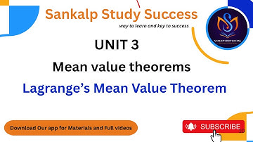 27.Lagrange’s Mean Value Theorem |  Geometrical Interpretation & Solved Examples | M1 Unit-III