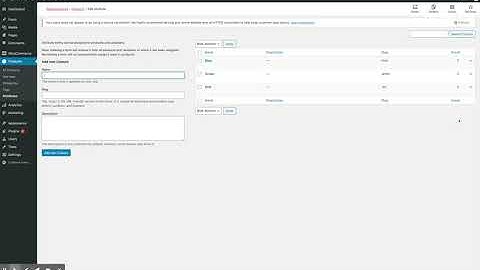 Creating product attributes in WooCommerce.