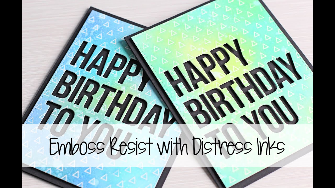 Emboss Resist with Distress Inks | The Card Grotto - YouTube