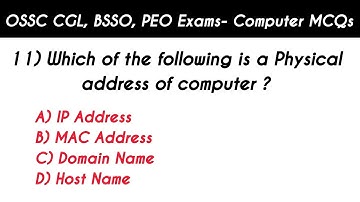 OSSC CGL Computer Mock Test | Computer Awareness MCQ | OSSC CGL, BSSO, PEO Computer Questions