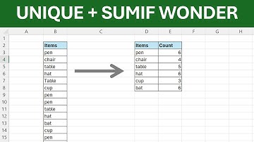 Summarize Data in Excel Using UNIQUE and COUNTIF Functions