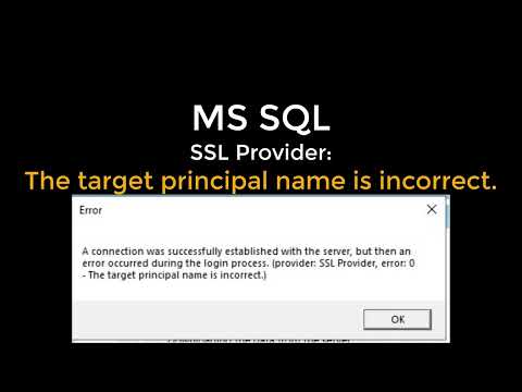 MS SQL Error : Target principal name is incorrect.