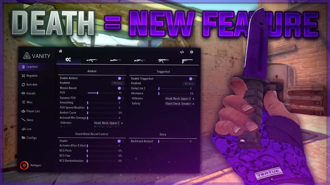 Every DEATH I ADD a feature.. ft. Vanitycheats.xyz