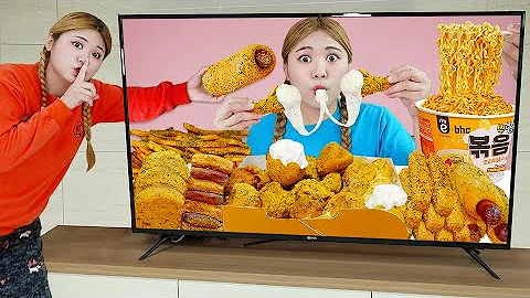 MUKBANG FRIED CHICKEN BBURINKLE FIRE NOODLES EATING by HIU 하이유