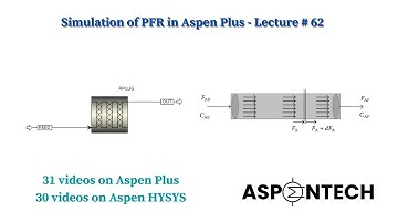 Simulation of Plug Flow Reactor (RPFR) in Aspen Plus - Lecture # 62