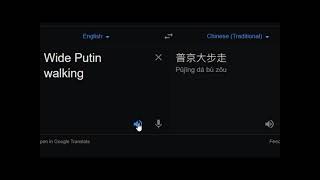 Wide Putin walking in different languages